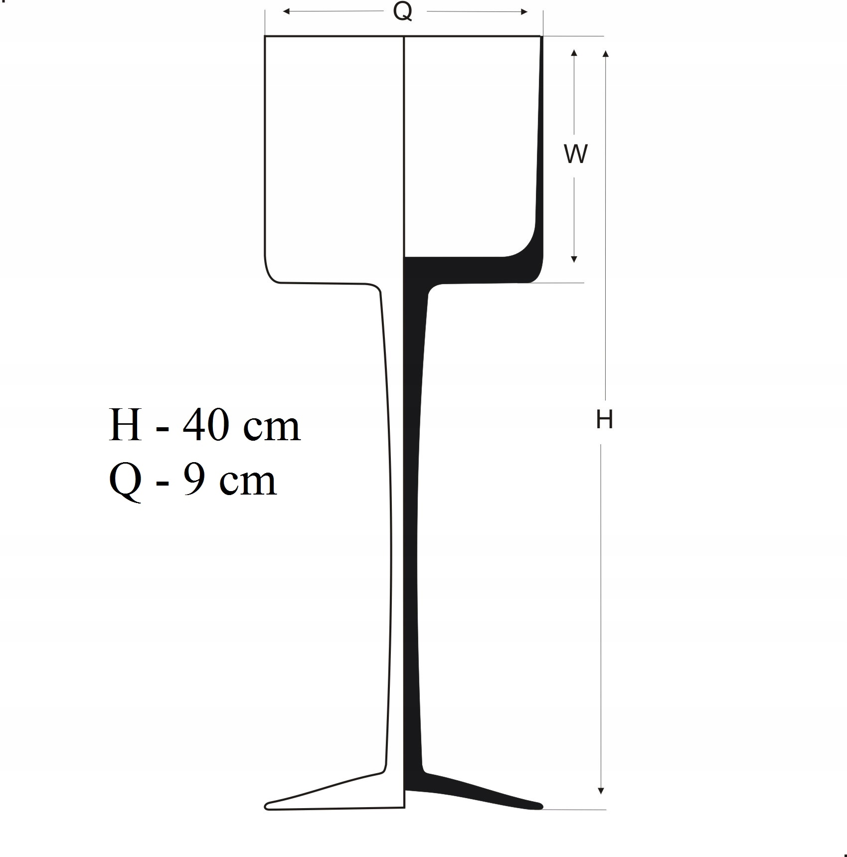 SZKLANY ŚWIECZNIK NA NÓŻCE 40 cm Kod producenta 807