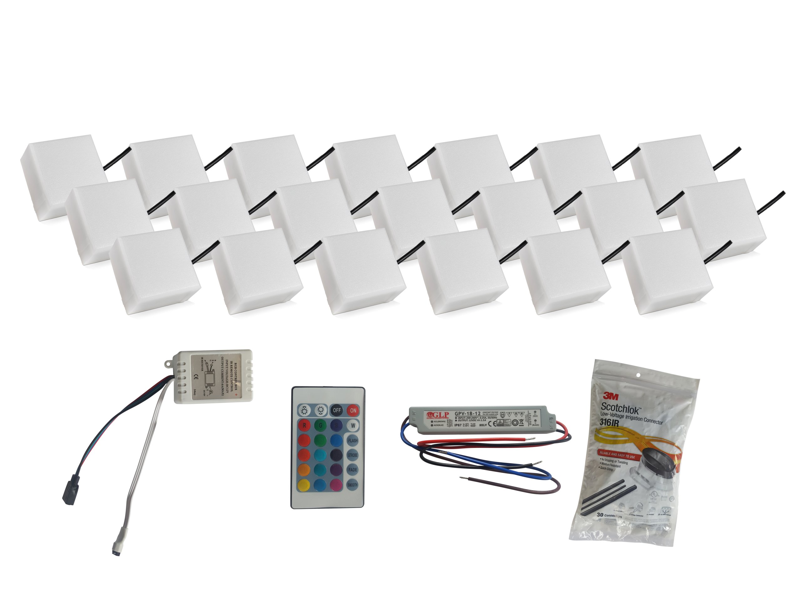 20 x Svietiaca Led dlažobná kocka 10X10 Holland Rgb