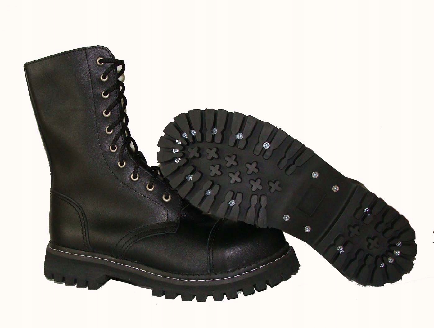 GLANY OCIEPLANE Wysokie 10 dziur CIEPŁE Nowe SKÓRA NATURALNA Rozmiar 40 Rozmiar 40