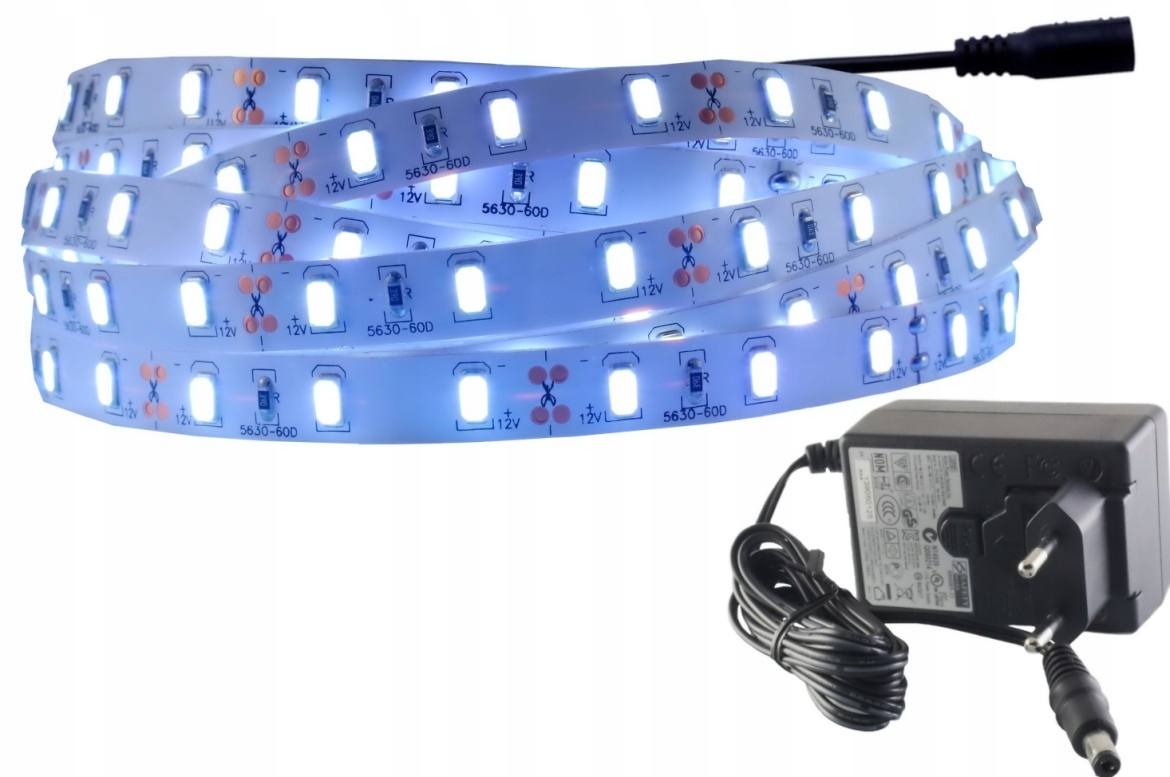 

Zestaw taśma Led 300 Smd IP20 5630 Zimna biel 1.5m