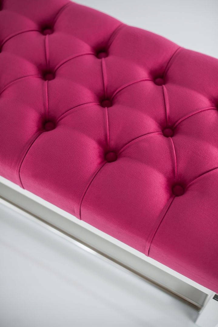 65 Producent Ławka Pikowana Różowa EMRA WOOD Montaż meble złożone