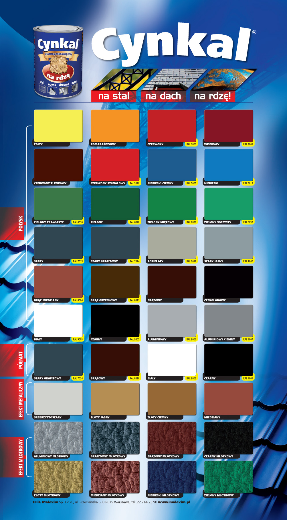 FARBA NA DACH CYNKAL GRUNTOEMAL NA RDZE 10L ALUMIN Kod producenta brak