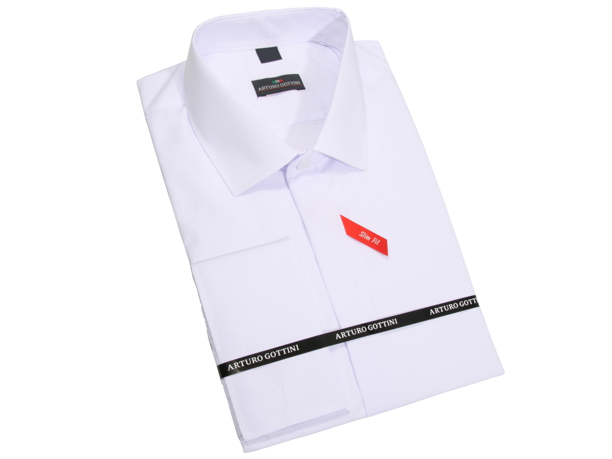 

Koszula Biała Gładka Na Spinki 41 170-176 Slim Fit