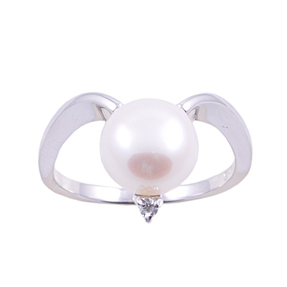 Fantazijní Stříbrný Prstýnek S Pravou Perlou