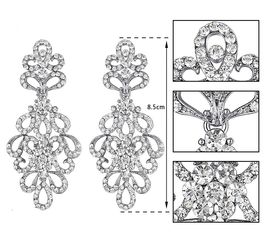 KOLCZYKI SREBRNE Z CYRKONIAMI, EFEKTOWNE, PIĘKNE Materiał Posrebrzany