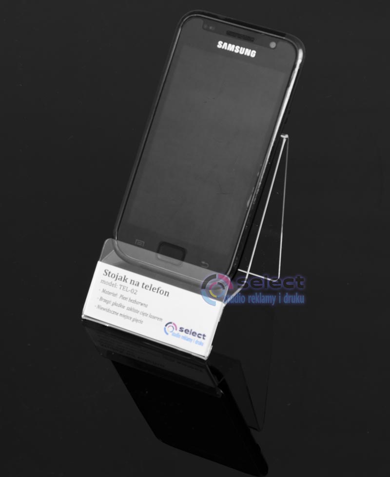 STOJAK,PODSTAWKA POD TELEFON Z OPISEM PLEXI 6,5cm Marka Select