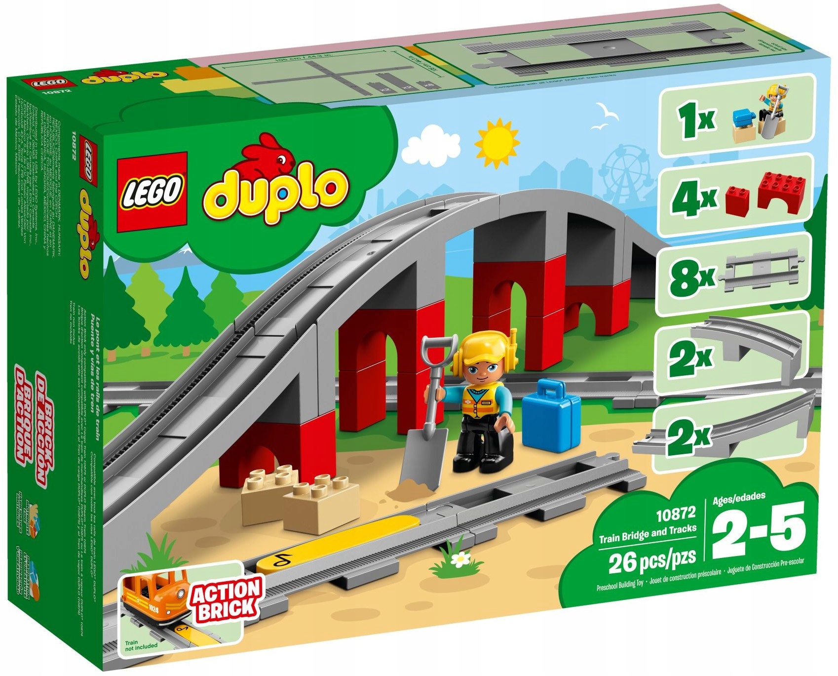 

Lego Duplo Tory kolejowe i wiadukt 10872