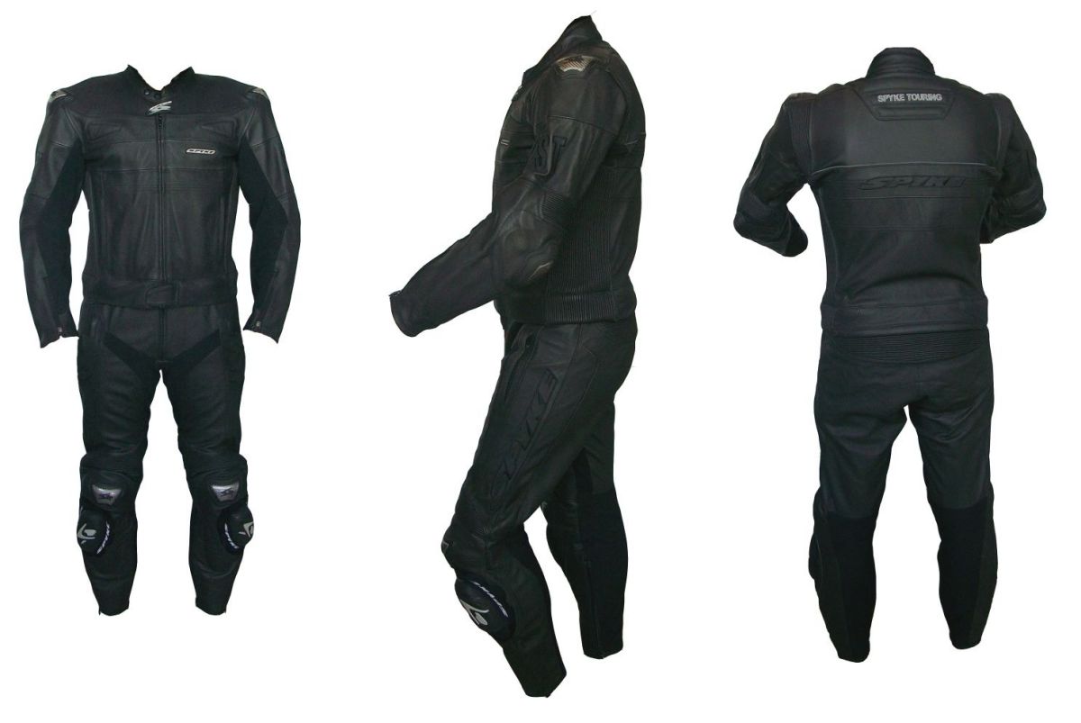 KOMBINEZON MOTOCYKLOWY SKÓRZANY SPYKE WIRE CZARNY SPORT TOURING R. 48 Materiał skóra