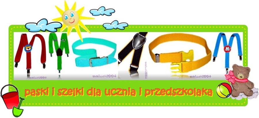 PASEK DO SPODNI dziecka do 8 lat KLAMERKA ekspres Kolor czerwony