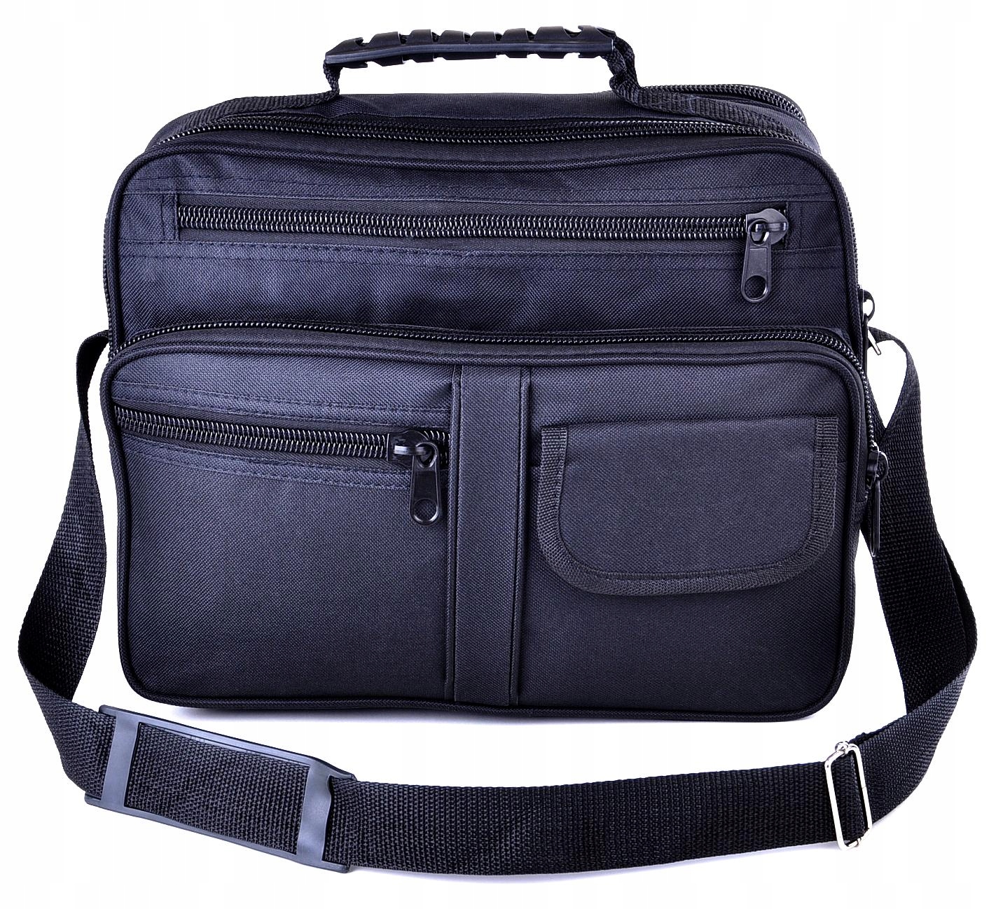 CODZIENNA CZARNA TORBA MĘSKA NA RAMIĘ Z KABURĄ 13L Liczba kieszeni 2