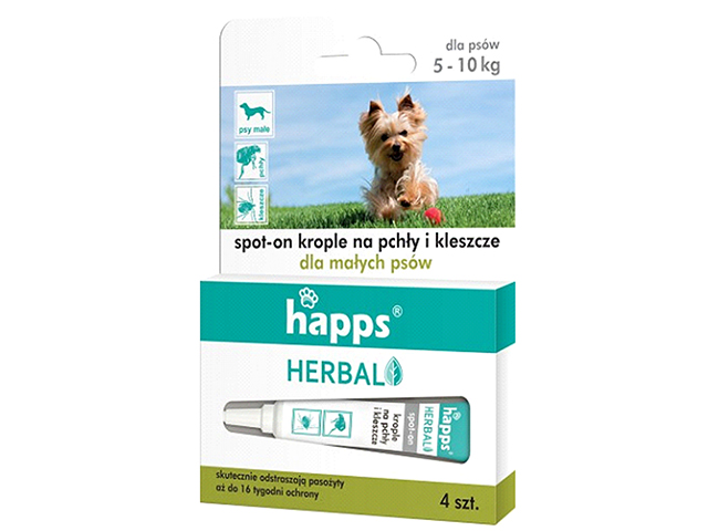 

Happs krople przeciw pchłom dla psów do 10kg 4szt.
