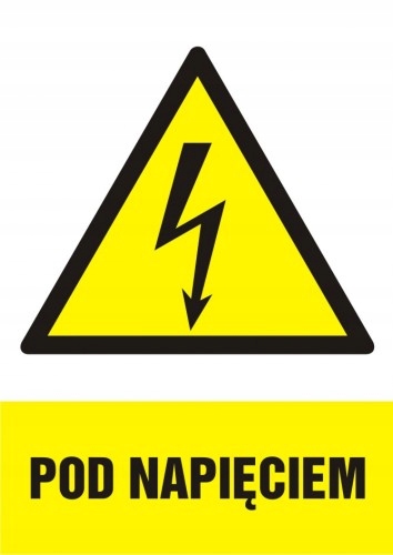 

Pod napięciem Folia naklejka 10,5x14,8