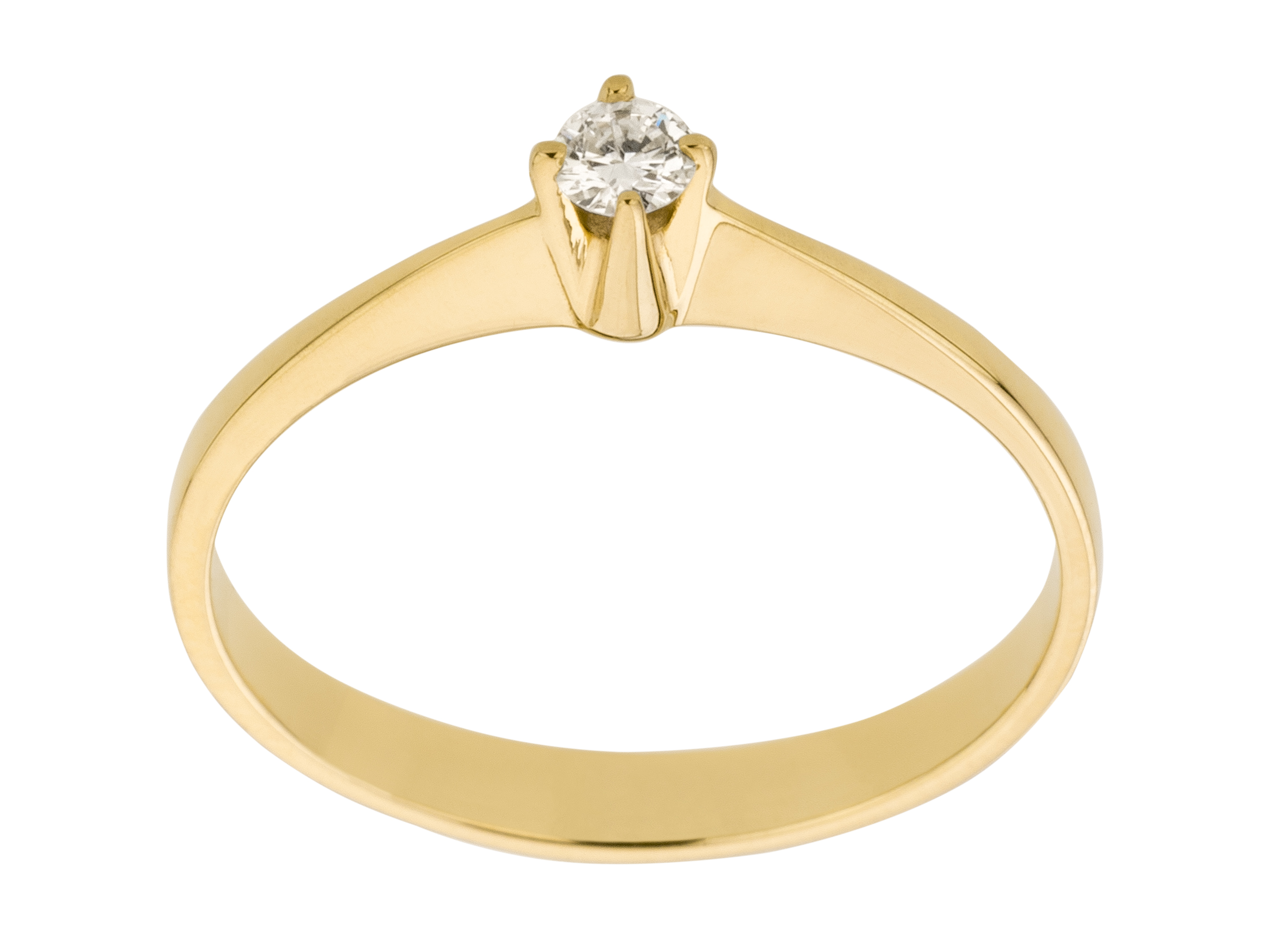 

Klasyczny Złoty Pierścionek z Brylantem 0.06ct