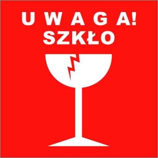 

Etykiety samoprzylepne Uwaga Szkło 100 szt.