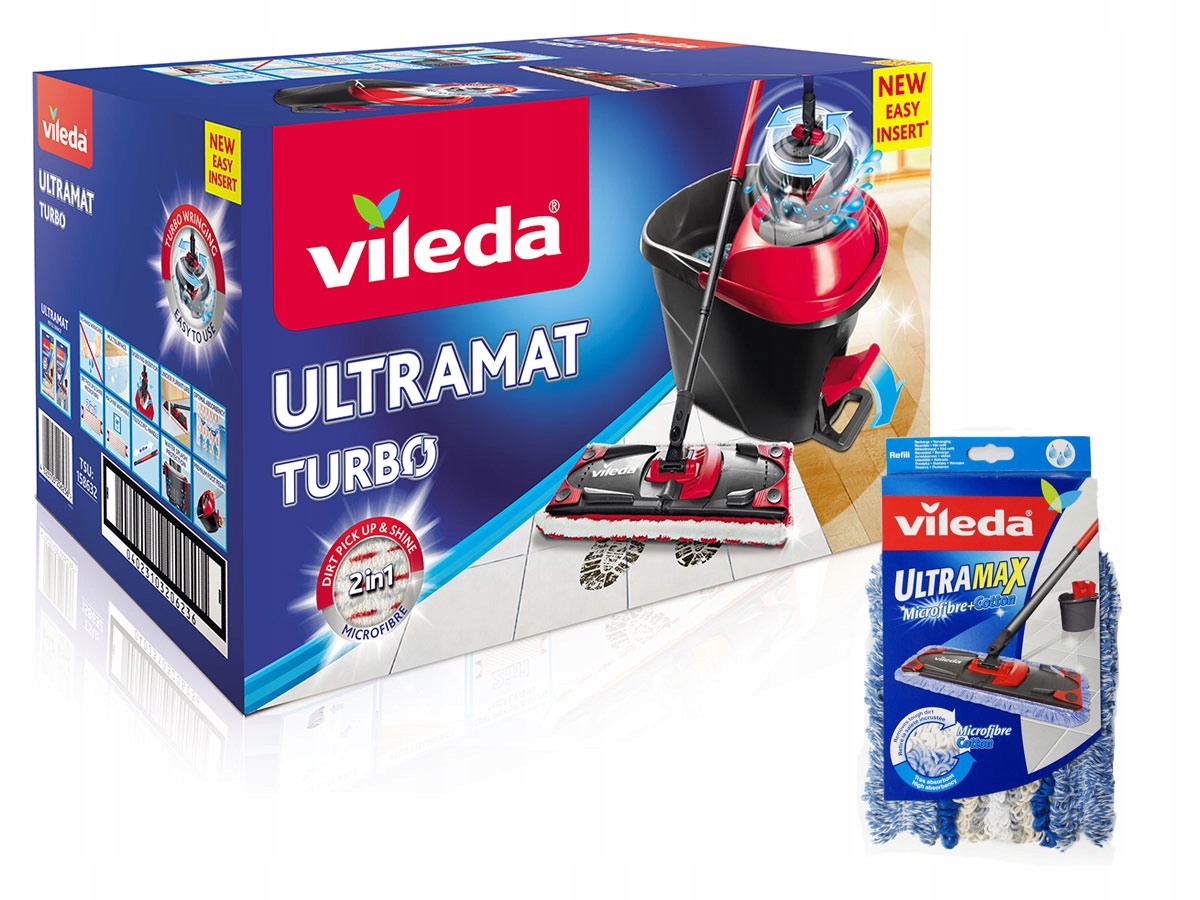 

Vileda Mop Obrotowy Płaski Ultramat Turbo + wkład