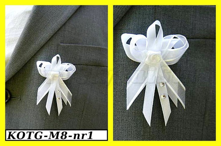 5szt Kotyliony weselne, przypinki z dżetami dla gości na ślub 14 kolorów Marka Pogotowie Florystyczno-Ślubne