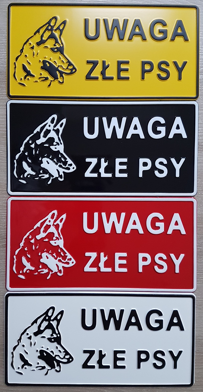 TABLICA OSTRZEGAWCZA - ZŁE PSY - ALUMINIUM Marka Metal-Bud