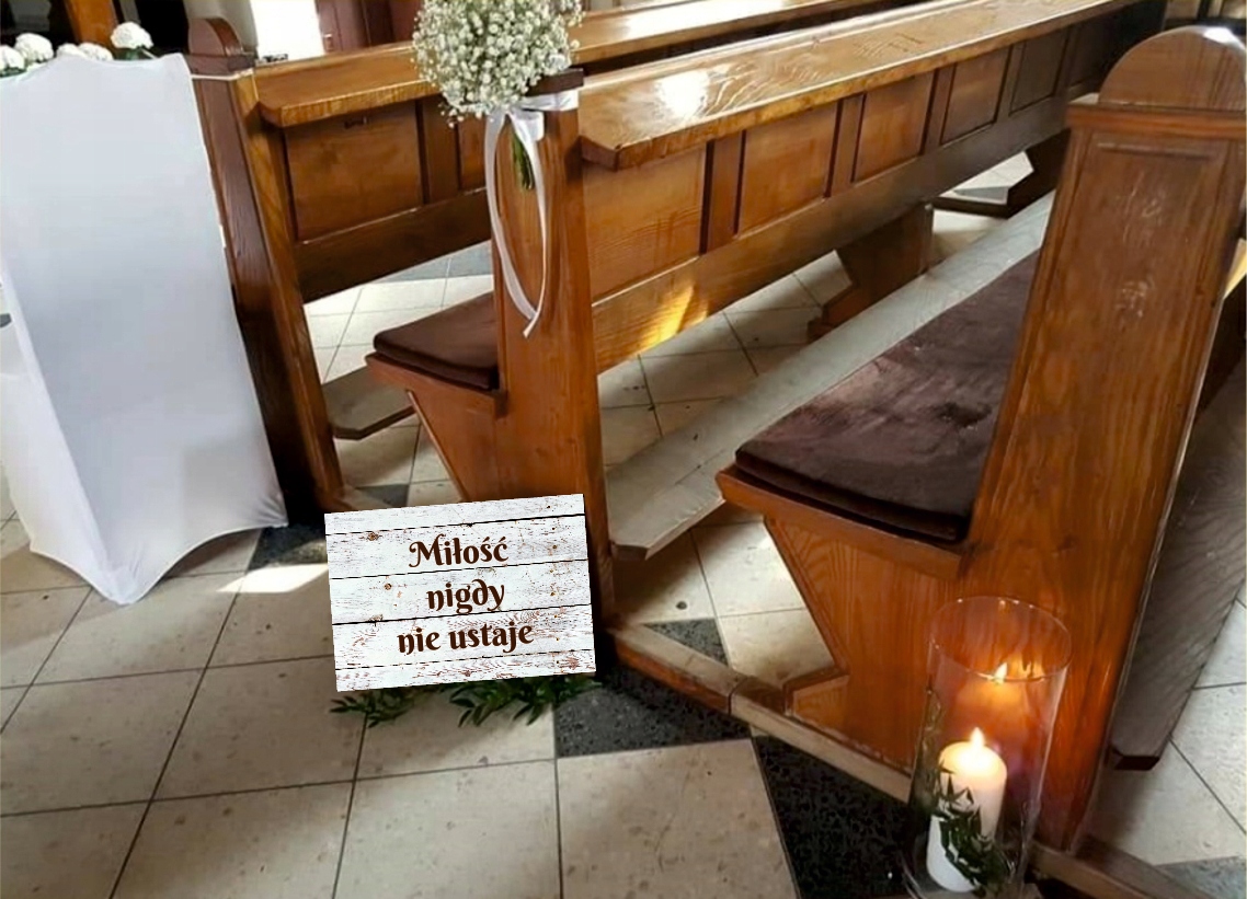 ZESTAW 12 TABLICZEK HYMN O MIŁOŚCI ŚLUB jasne Marka inna