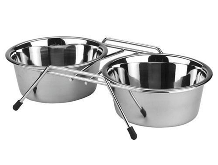 

Miski Dla Psa Na Stojaku Chromowanym Miska 2x 1,8L