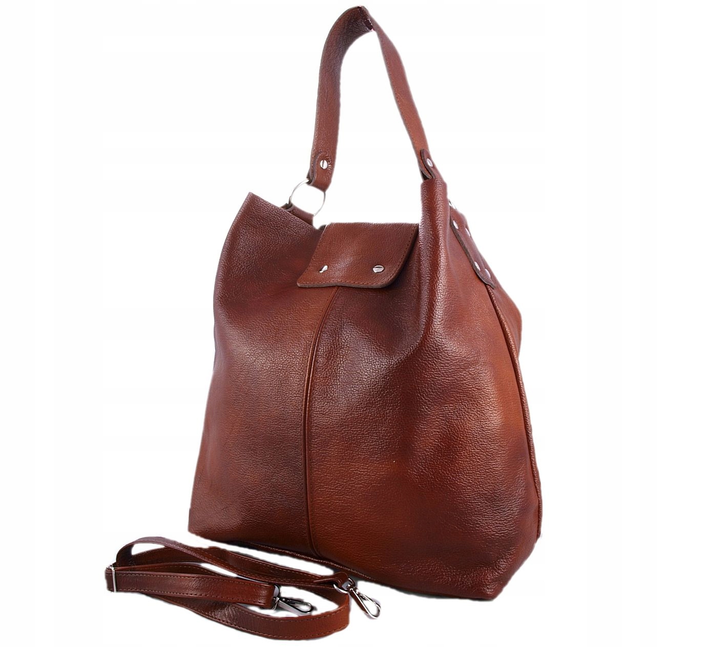 TOREBKA SKÓRZANA WOREK LISTONOSZKA BRĄZOWO-RUDA