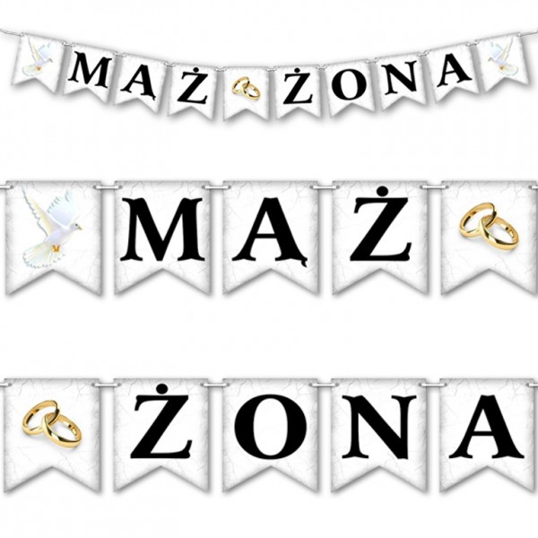 

Baner ślubny,weselny, dekoracja sali 130cm BR17