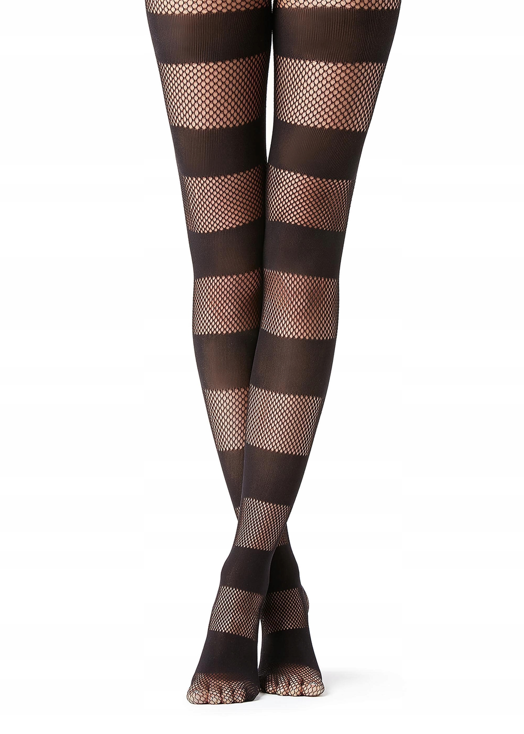 

Calzedonia rajstopy kabaretki czarne paski 1/2 S/m
