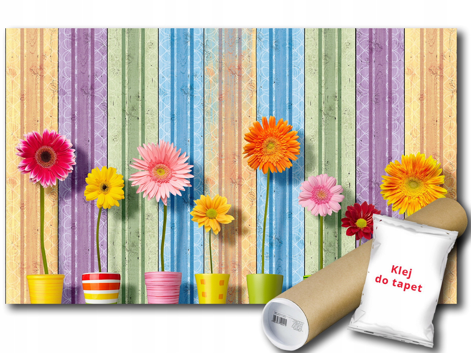 Fototapeta Gerbery Dřevo 6B F3XL 416x254 F3708