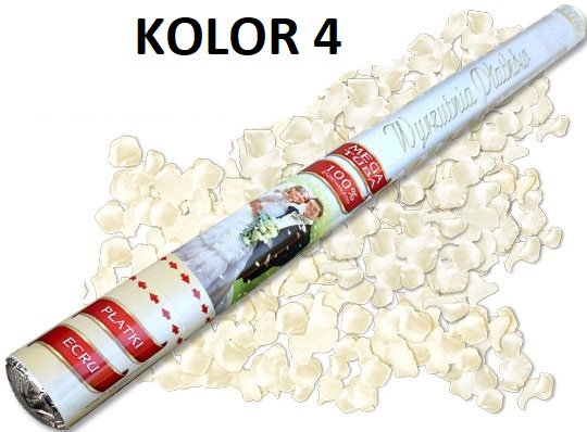 TUBA STRZELAJĄCA Z PŁATKAMI RÓŻ TUBY 80CM 6 WZORÓW Kolor dominujący biały