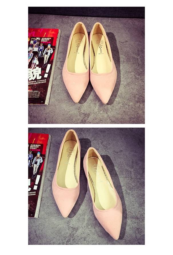 BALERINY BALETKI MODNE SZPIC PASTELOWY RÓŹ 35-39 Wzór dominujący bez wzoru