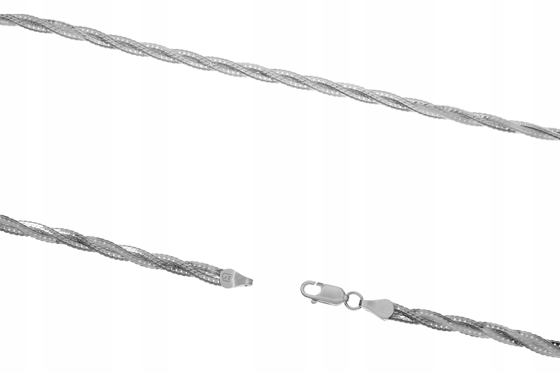 Stříbrný Řetízek S Trojitou Italskou Páskou 45 CM!