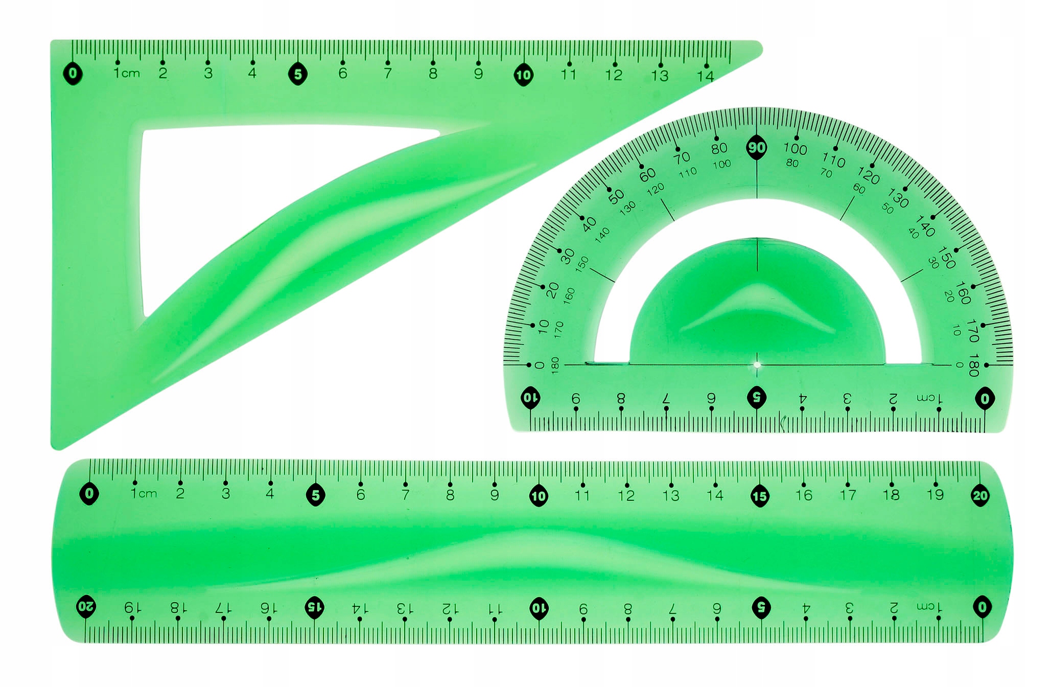 

Zestaw geometryczny z linijką 20cm Tetis BL010-ZK