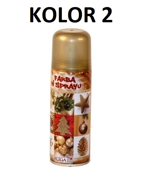 FARBA W SPRAYU OZDOBNA 250ML SPRAY ŚWIĘTA 4xKOLOR Nazwa koloru producenta Złota