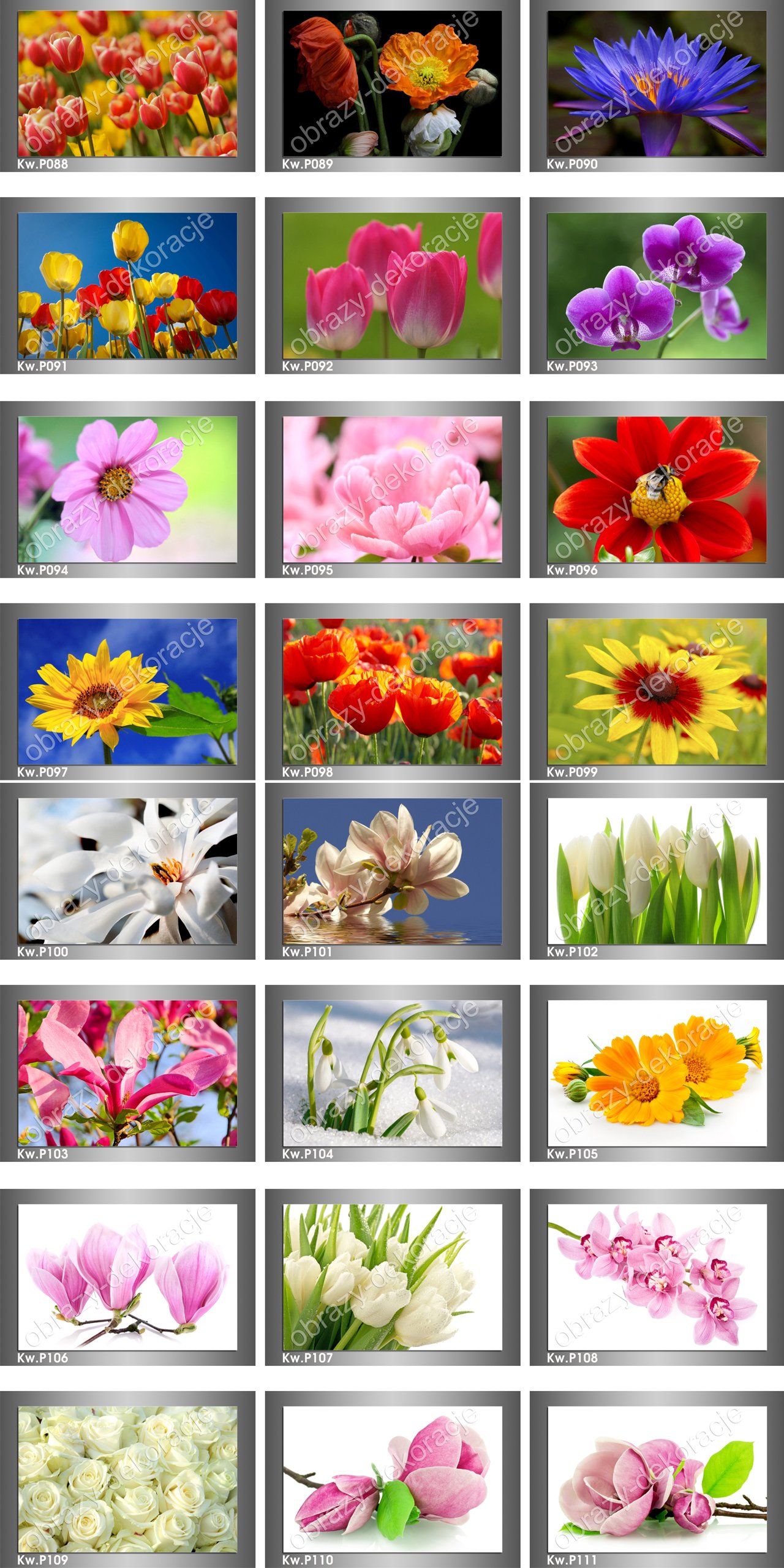 # Obraz/y na płótnie kwiaty białe tulipany 45x30cm Wysokość (cm) 21 - 30