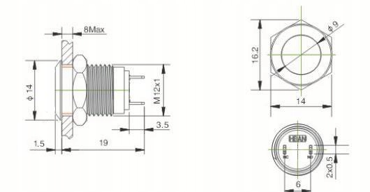 PRZEŁĄCZNIK PRZYCISK 2A 250V monostabilny (4754) Kod producenta 4754