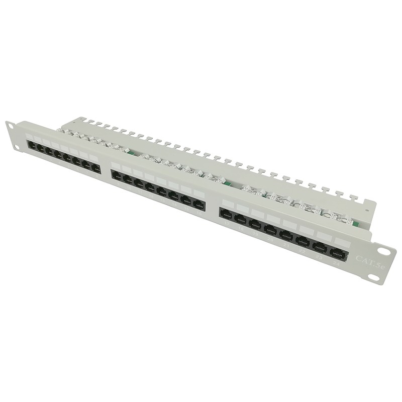 Patchpanel 24 porty RJ45 Utp CAT.5e 19" 1U