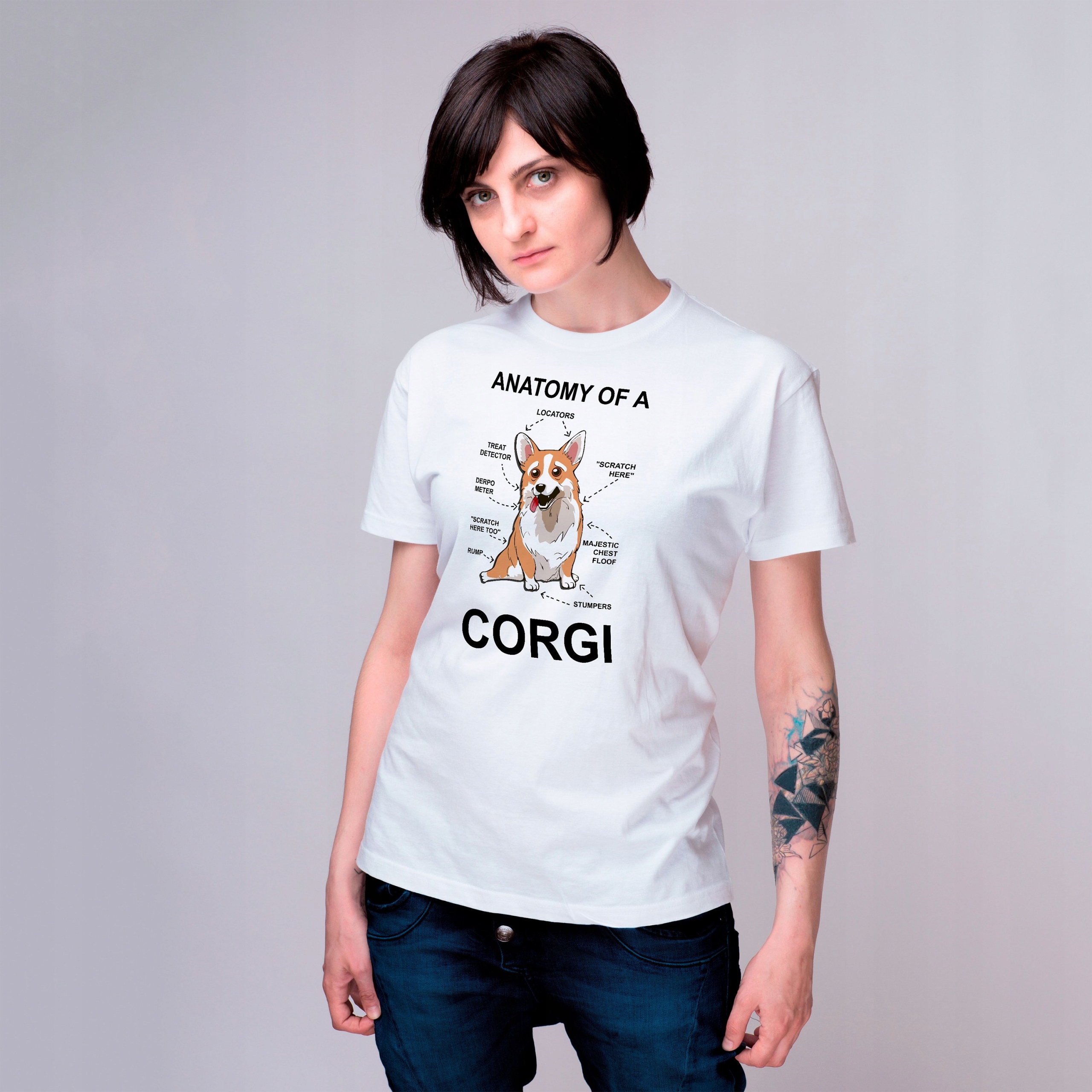 

Corgi T-shirt Koszulka Damska komiczny napis M