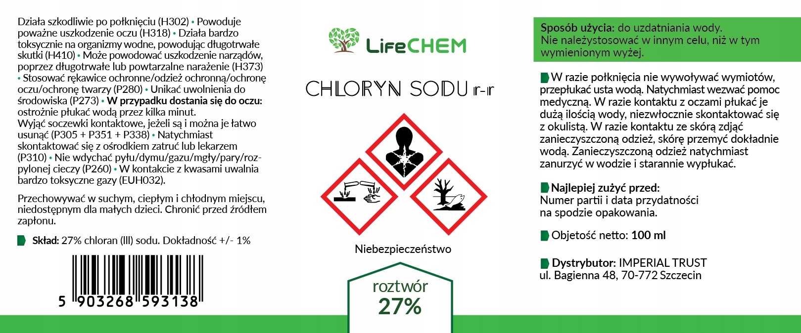 MMS CHLORYN SODU 27% +KWAS CYTRYNOWY 50% LifeCHEM Producent LifeCHEM