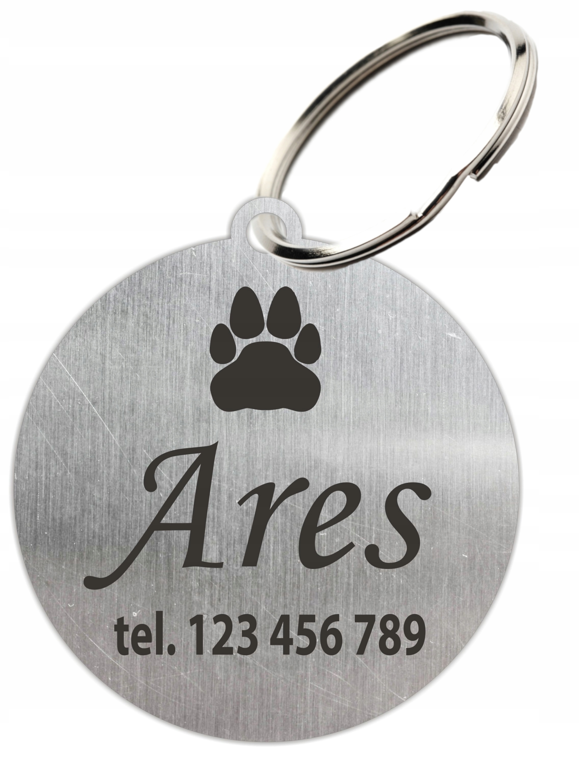 ИДЕНТИФИКАТОР СТАЛЬНОЙ С ГРАВИРОВКОЙ ДЛЯ СОБАКИ, КОТА 4cm