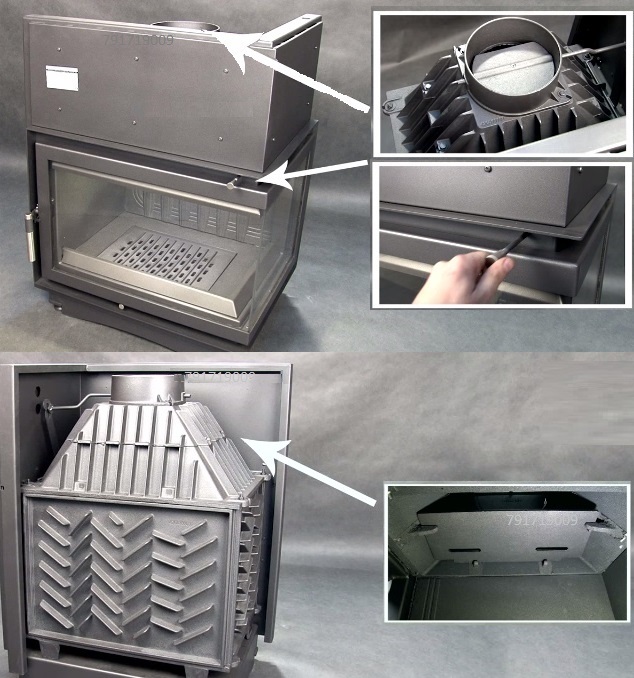 Wkład kominkowy kominek OLIWIA 18 prawy BS DECO Wysokość 973 mm