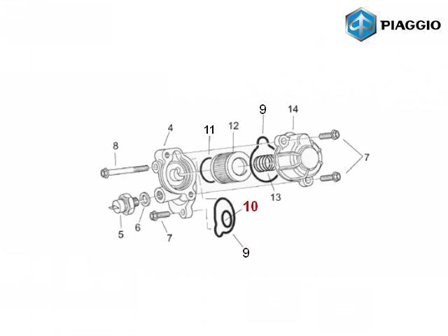 ORING USZCZELKA OBUDOWY FILTRA OLEJU PIAGGIO VESPA Numer katalogowy części 482302
