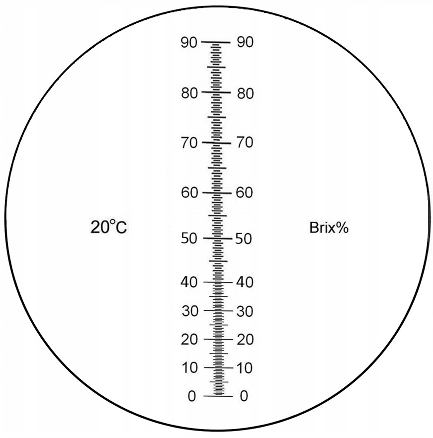 Refraktometr 0-90% Brix Cukru Miodu Balingometr FV