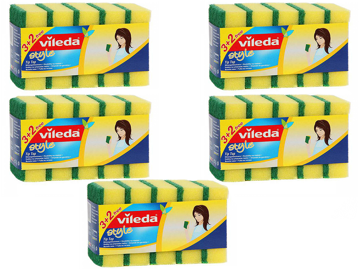 

Vileda 5x Zmywaki Gąbki Style 3+2 Myjki kuchenne