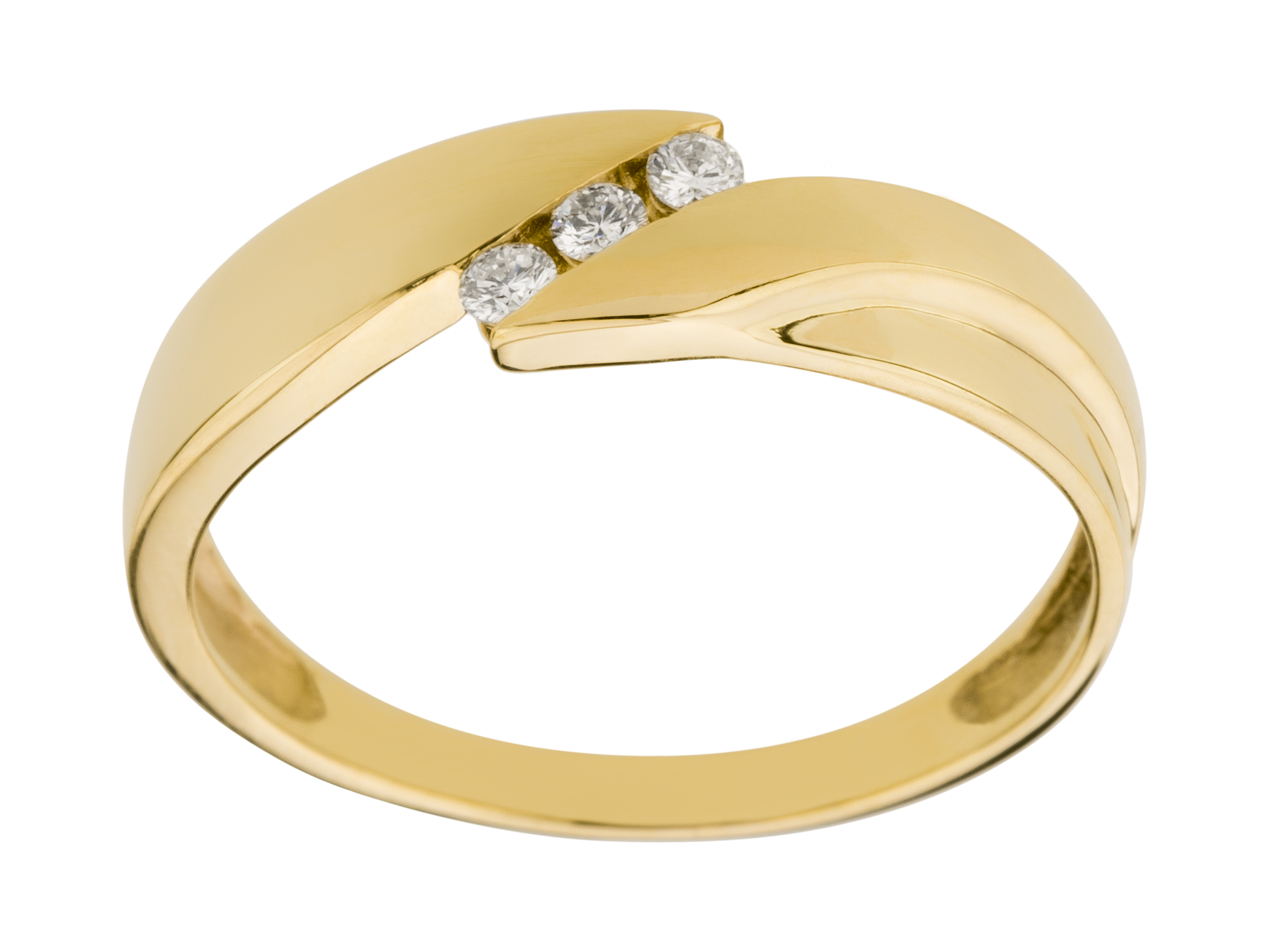 

Pierścionek Złoto Żółte z 3 Brylantami 0.06ct