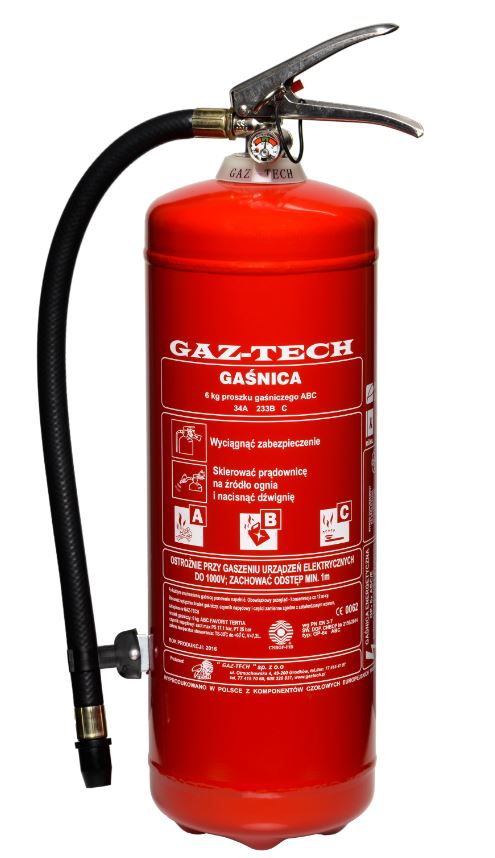 Gaśnica proszkowa 6 kg Abc