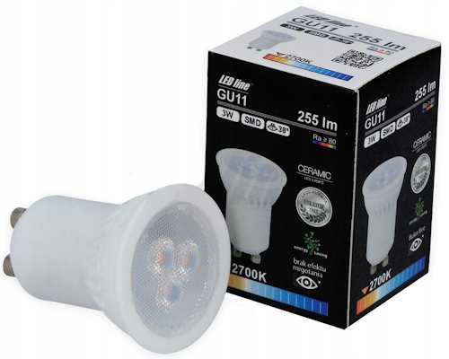 

Żarówka Led MR11 GU10 3W 35mm Ciepła Ceramiczna