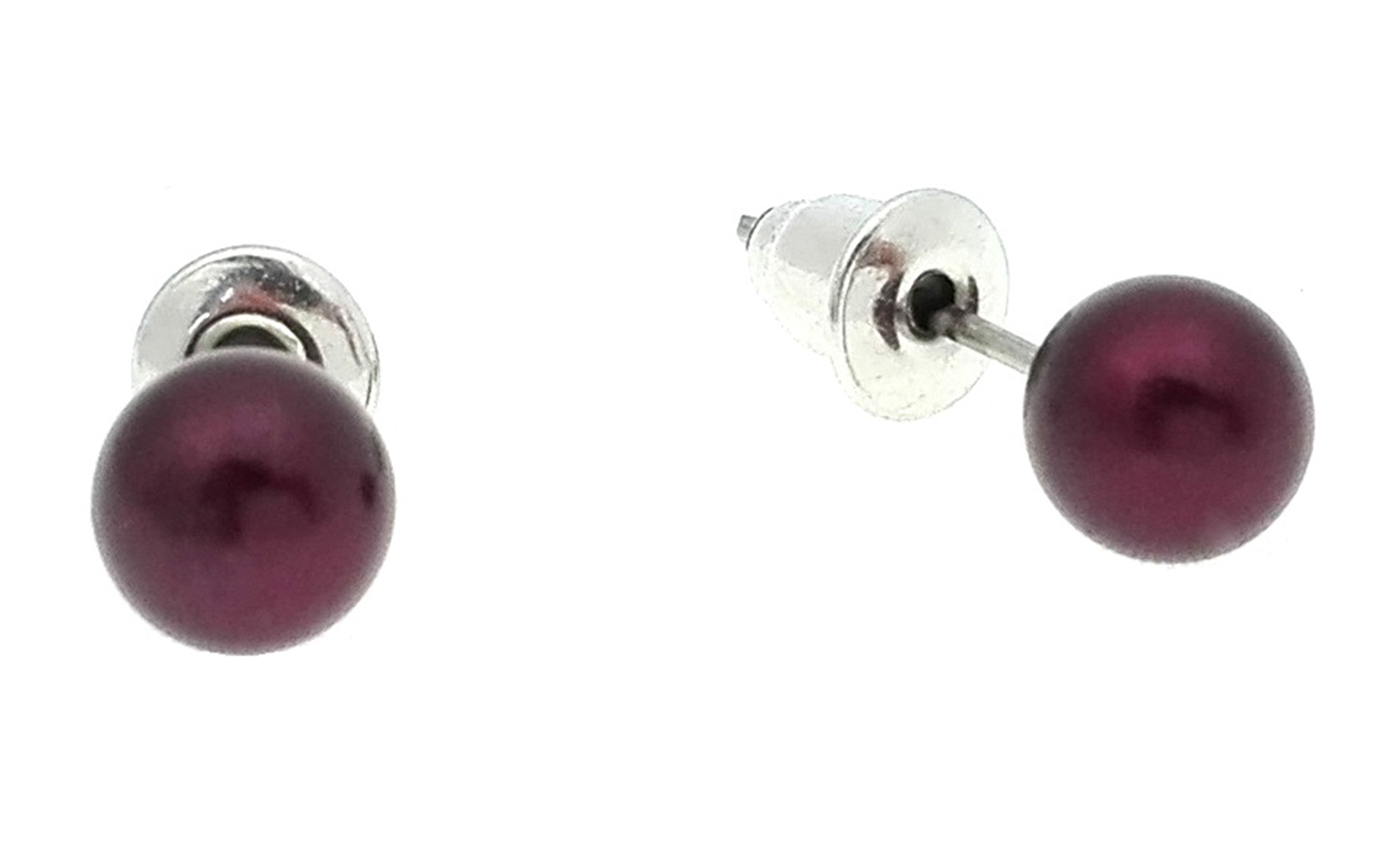 

Kolczyki perełki perły 6 mm Bordowy -35
