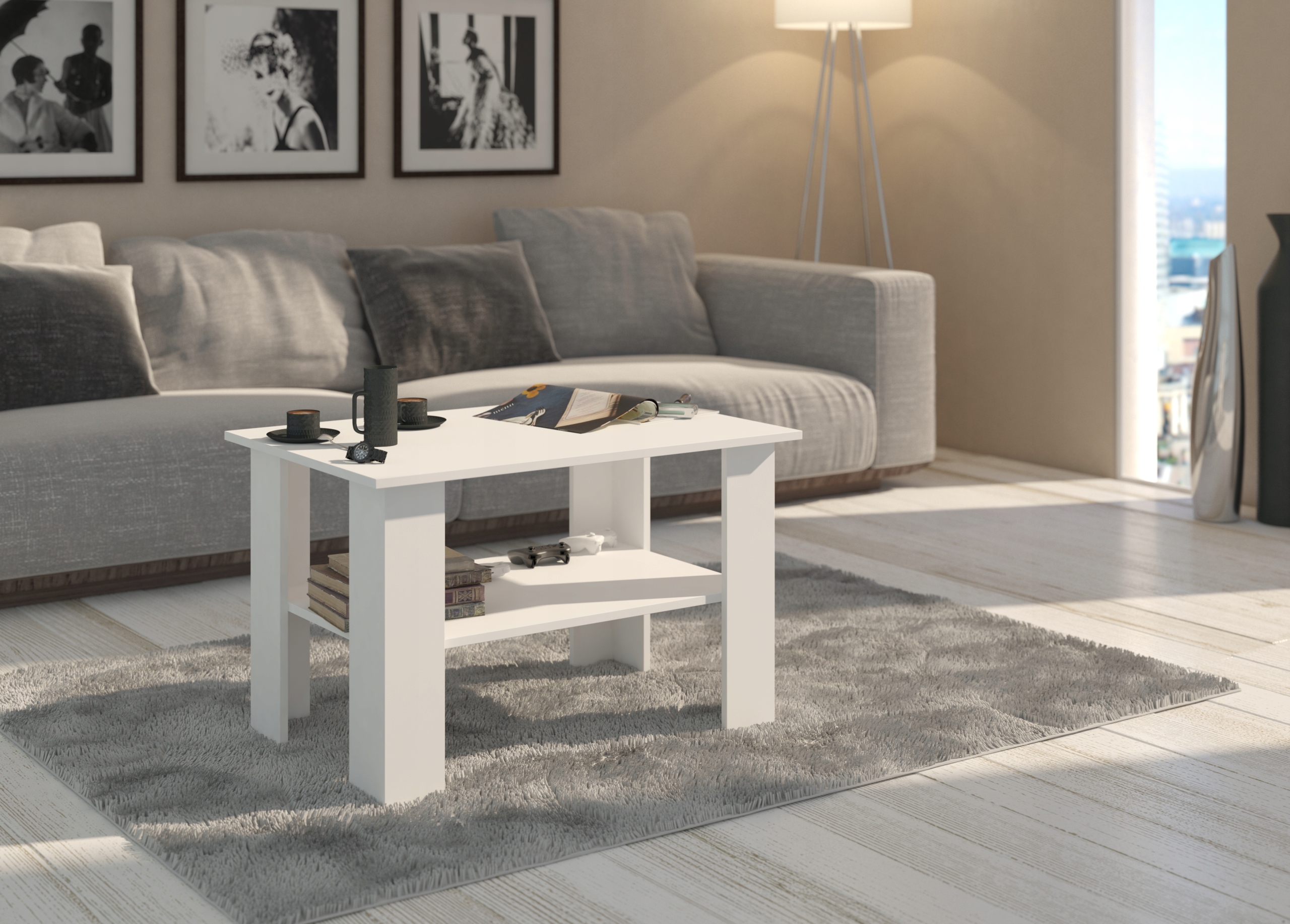 ŁAWA STOLIK KAWOWY STÓŁ BIAŁY MODEL A-1