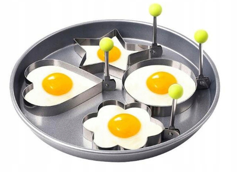 FOREMKA DO smażenia JAJEK JAJ SADZONYCH STALOWA FORMA SERCE KOŁO KWIATEK Średnica 7 mm