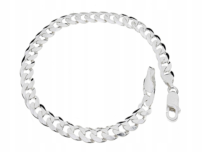 BRANSOLETKA MĘSKA SREBRNA 925 PEŁNA PANCERKA + GRAWER GRATIS SREBRO 925 Marka Silver World