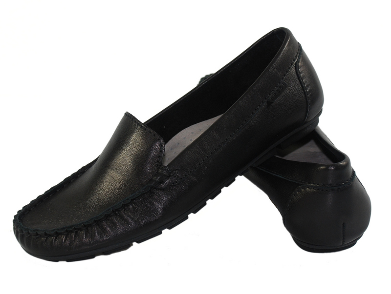 Nessi 17130 mokasyny czarne skóra lico 42 Rozmiar 42